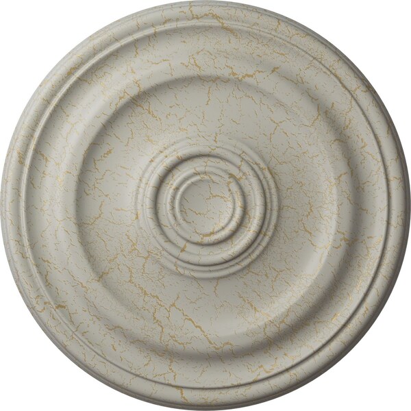 Ekena Millwork Devon Ceiling Medallion (Fits Canopies up to 3 5/8"), 15 3/4"OD x 1 1/2"P, Pot of Cream Crackle CM15DEPCC - main